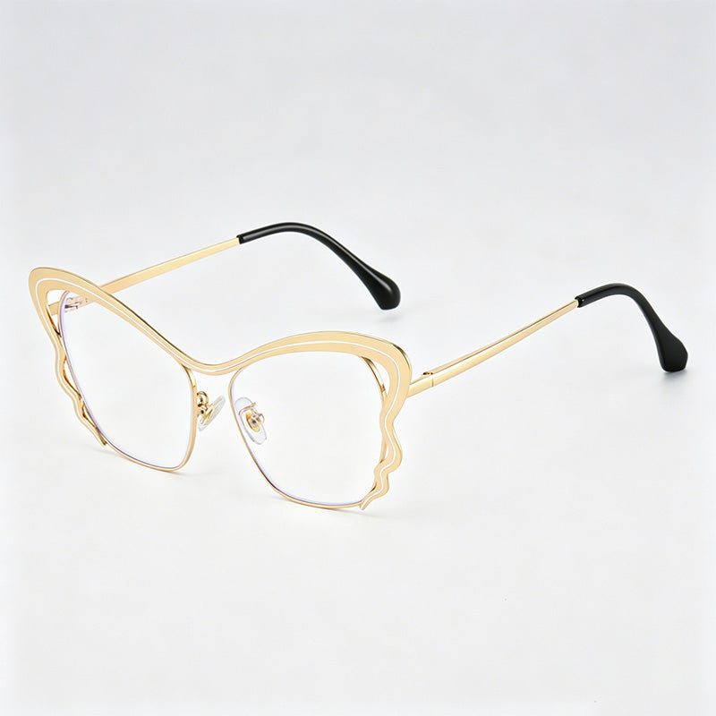Elegant Hollow Butterfly Metal Glasses