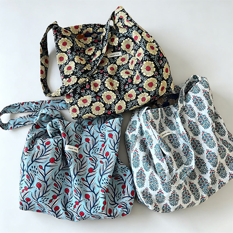 Artistic Retro Print Cotton Crossbody Bag