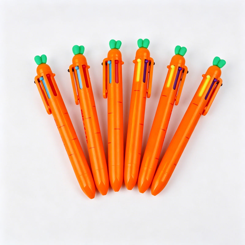 Carrot Shaped 6 Colors Ballpoint Pen