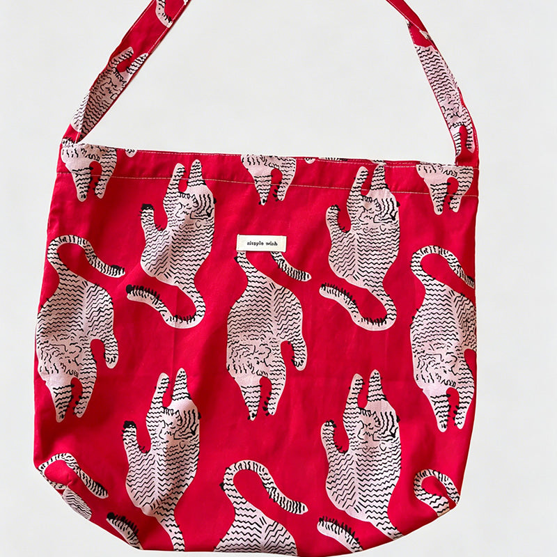 Artistic Print Pure Cotton Shoulder Bag