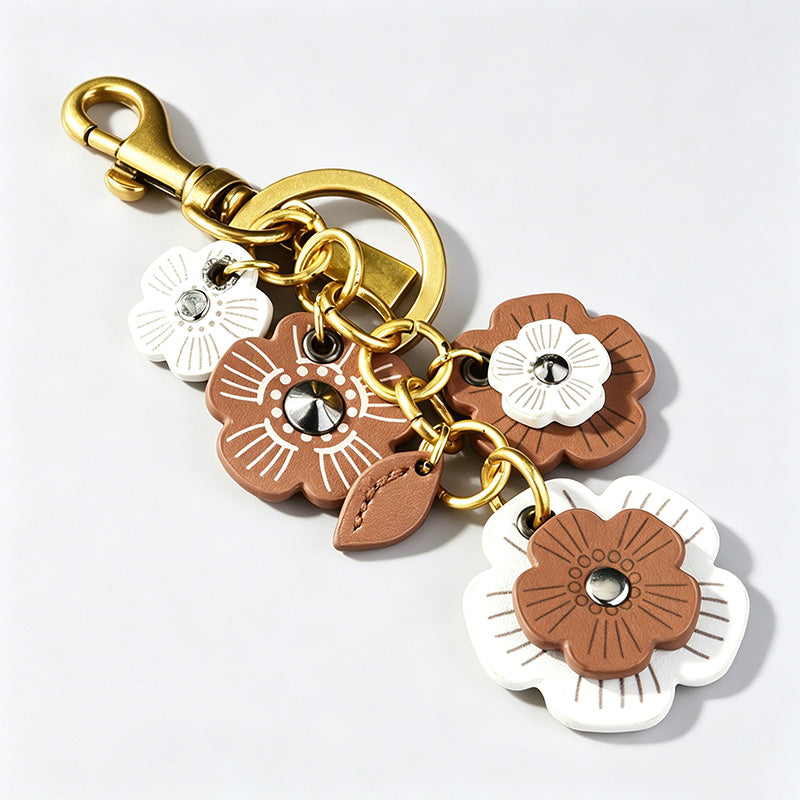 Premium Vintage Camellia Flower Keychain