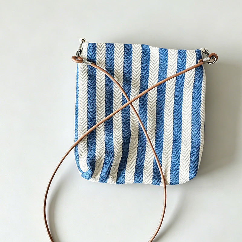 Colorful Canvas Striped Crossbody Bag