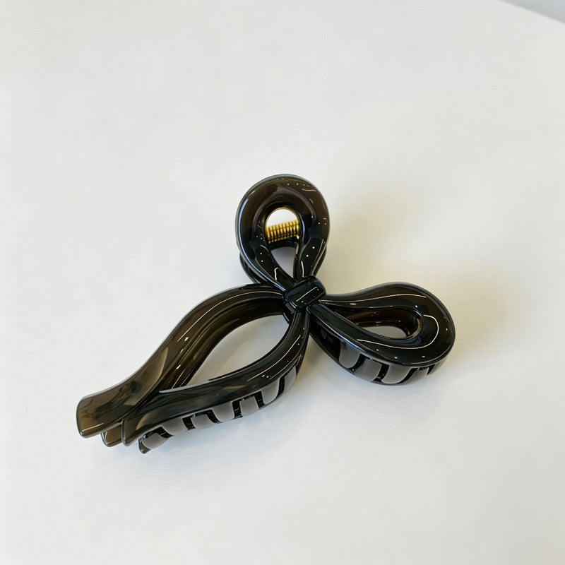 Jelly Solid Color Ribbon Bow Hair Clip