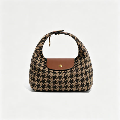 Houndstooth Hobo Handle Handbag