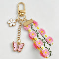 Fresh Floral Ribbon Butterfly Keychain
