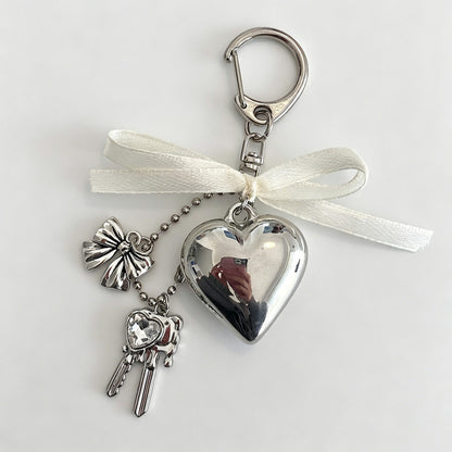 Heart Bow Keychain Bag Charm