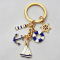 Nautical Ocean Theme Enamel Keychain