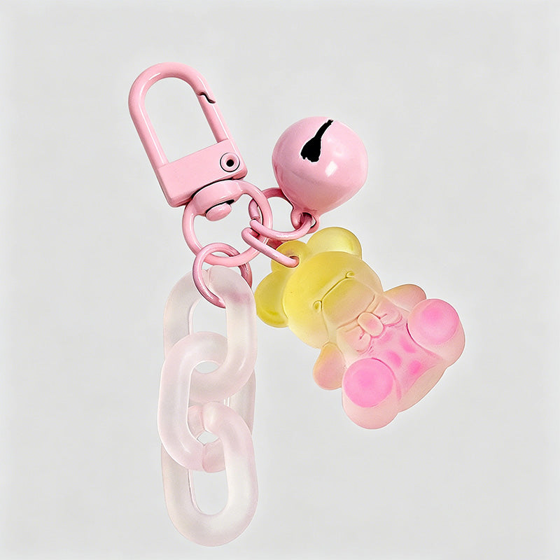 Gradient Frosted Gummy Bear Acrylic Keychain