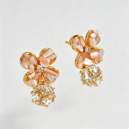 Floral Bowknot Shell Earrings