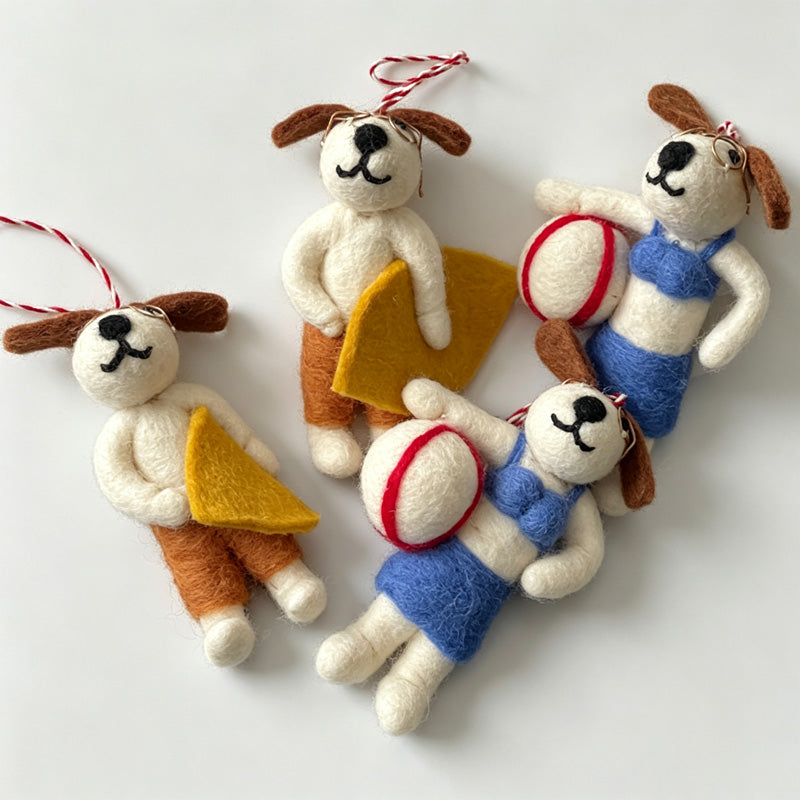 Summer Puppy Felt Hanging Ornament (2 options)