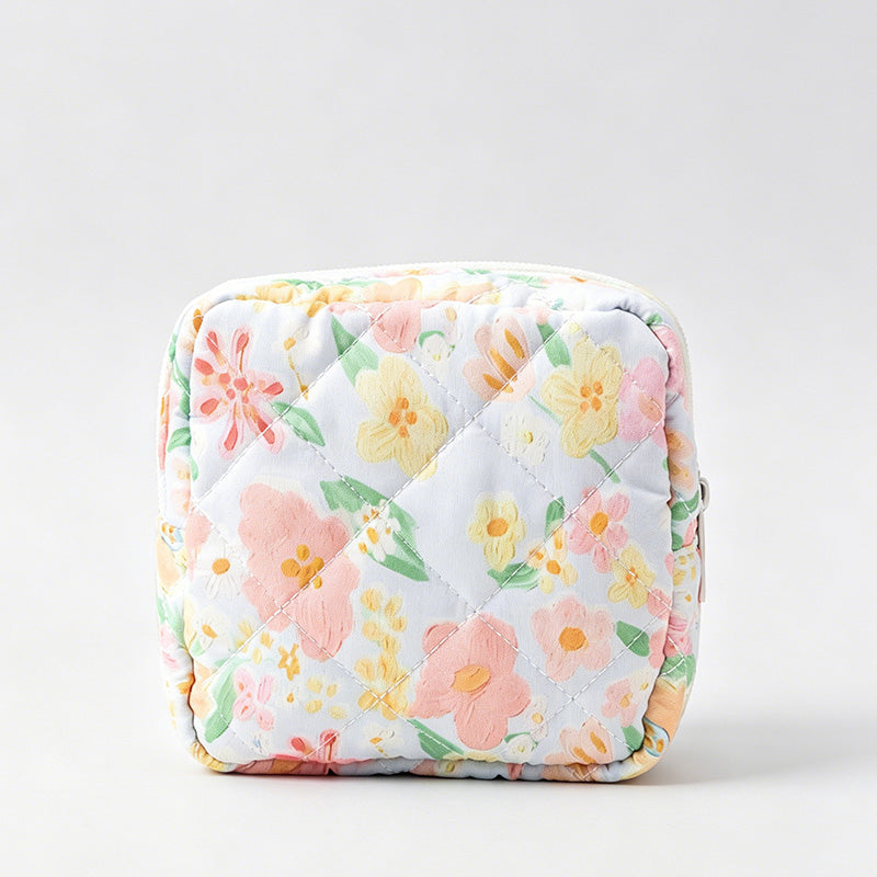 Floral Quilted Portable Storage Bag