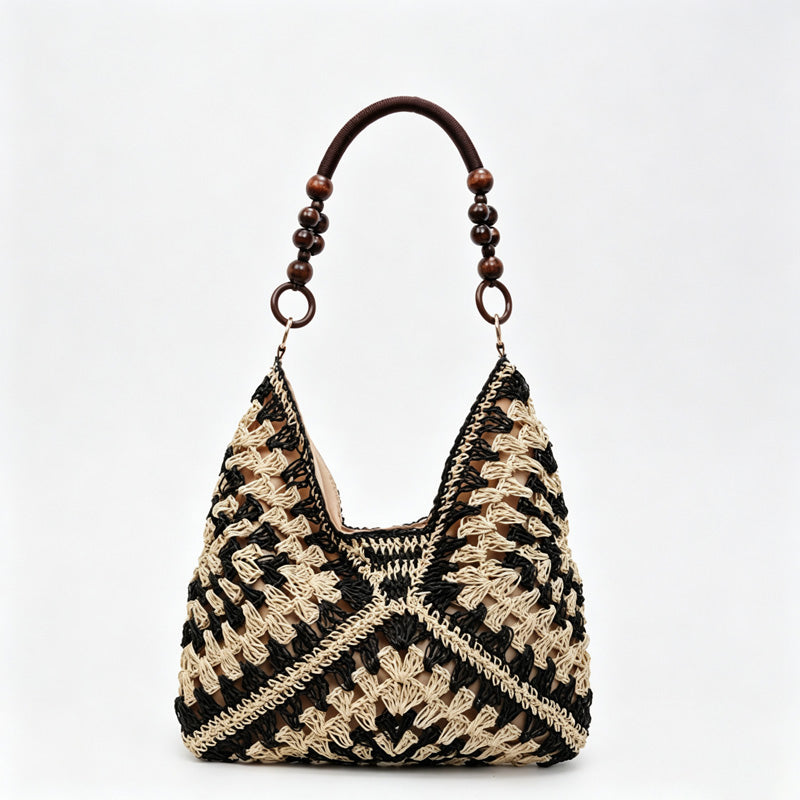 Beaded Crochet Tote Bag