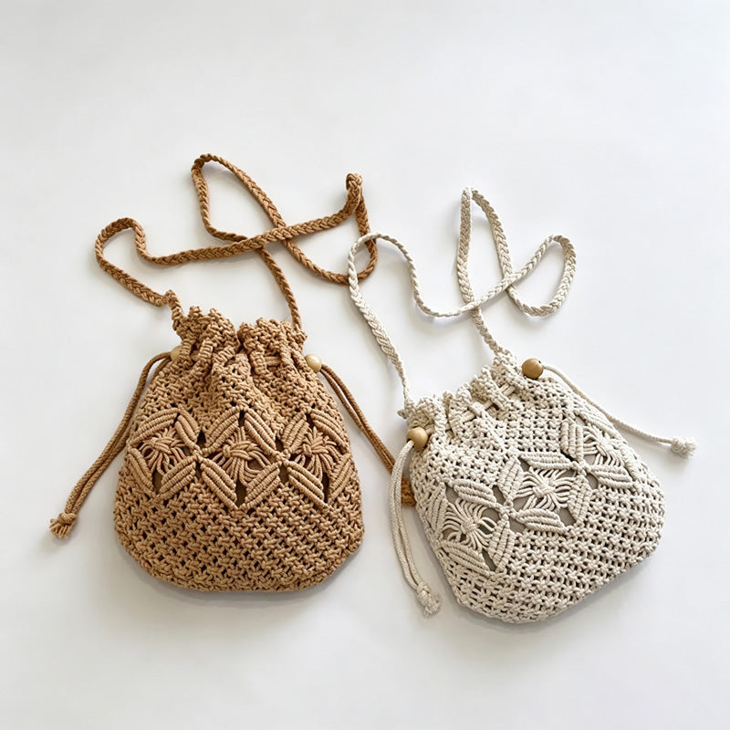 Crochet Bucket Crossbody Bag