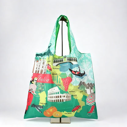 Foldable City Landmark Shopping Tote Bag