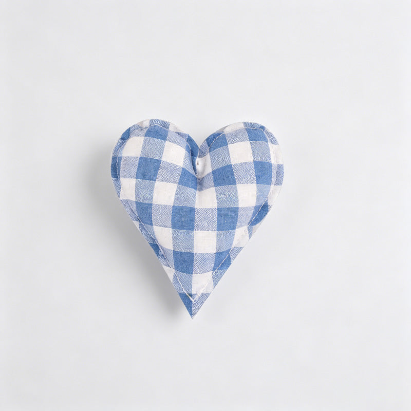 Plaid Dot Print Stuffed Heart Ornament