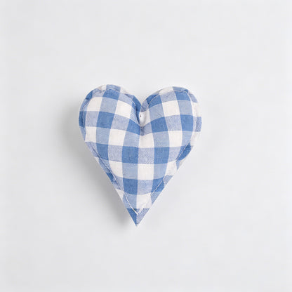 Plaid Dot Print Stuffed Heart Ornament