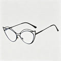 Irregular Double-Layer Hollow Metal Cat-Eye Glasses