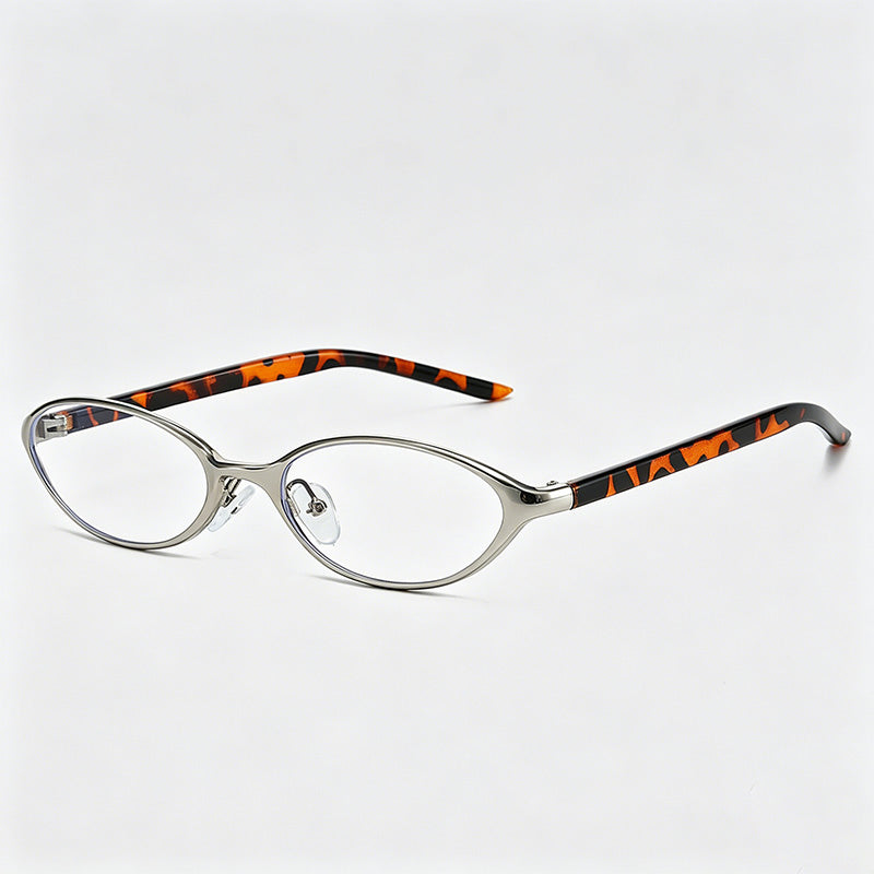 Vintage Slim Oval Metal Frame Y2K Fashion Sunglasses