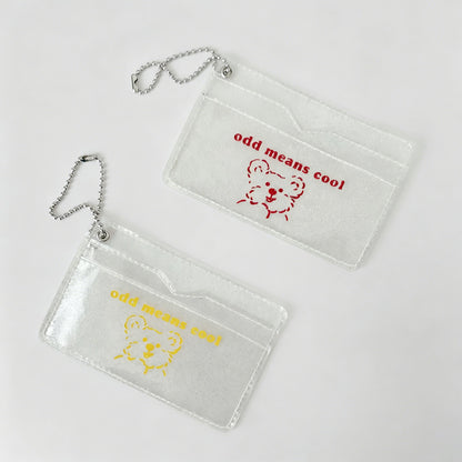 Clear Bear Print Holder Card Pouch