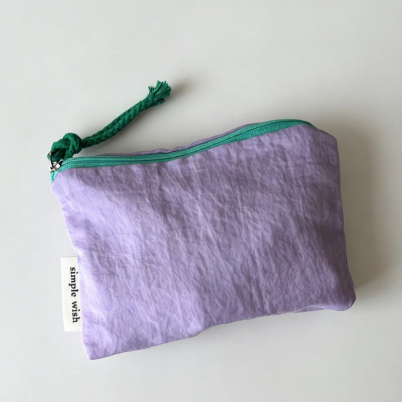 Minimalist Solid Color Nylon Coin Purse