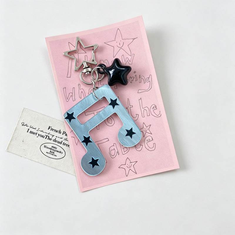 Star Music Note Keychain