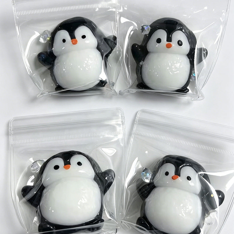 Penguin Squishy Bag Charm Keychain