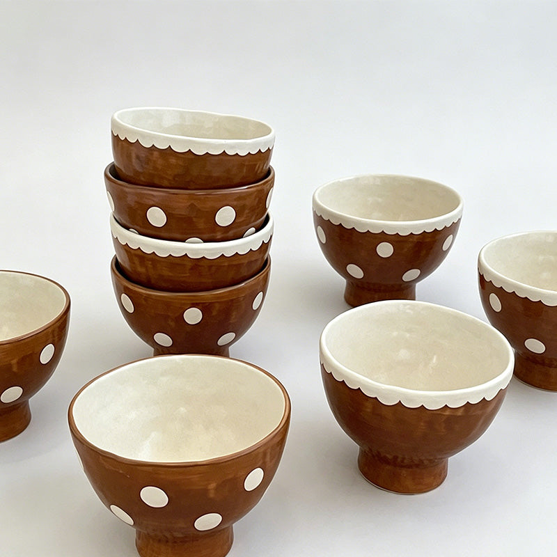 Boho Premium Handmade Chestnut Ceramic Goblet Bowl