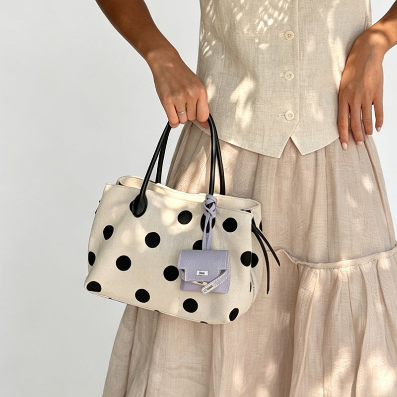 Polka Dot Bucket Bag