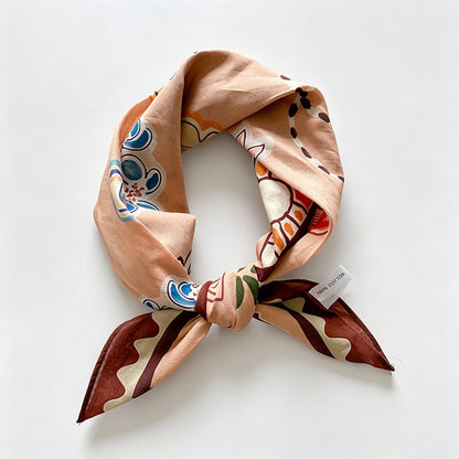Wave Water Print Square Bandana Scarf