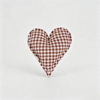 Plaid Dot Print Stuffed Heart Ornament