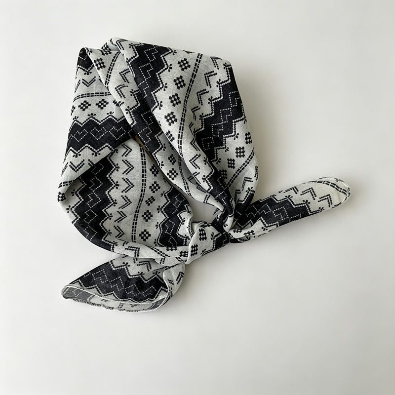 Blue Floral Print Bandana