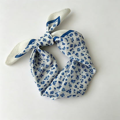 Blue Floral Print Bandana