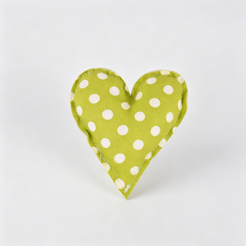 Plaid Dot Print Stuffed Heart Ornament