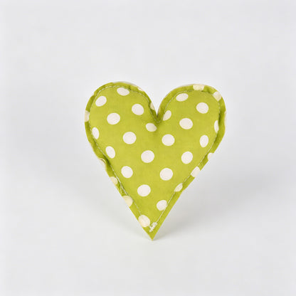 Plaid Dot Print Stuffed Heart Ornament