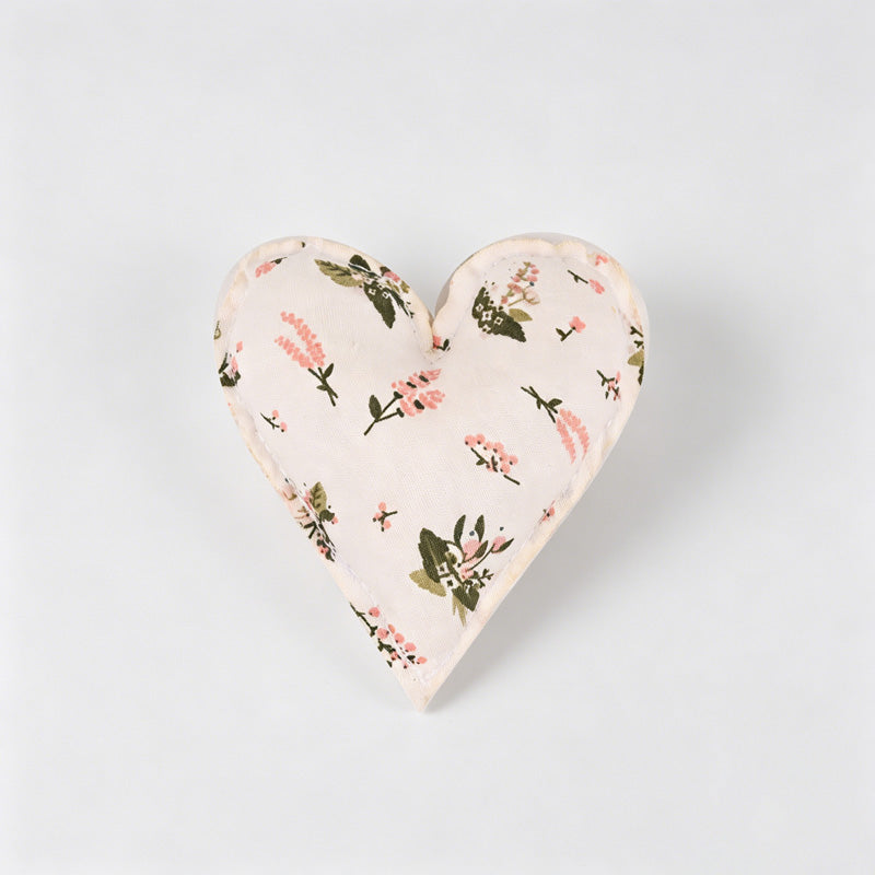 Plaid Dot Print Stuffed Heart Ornament