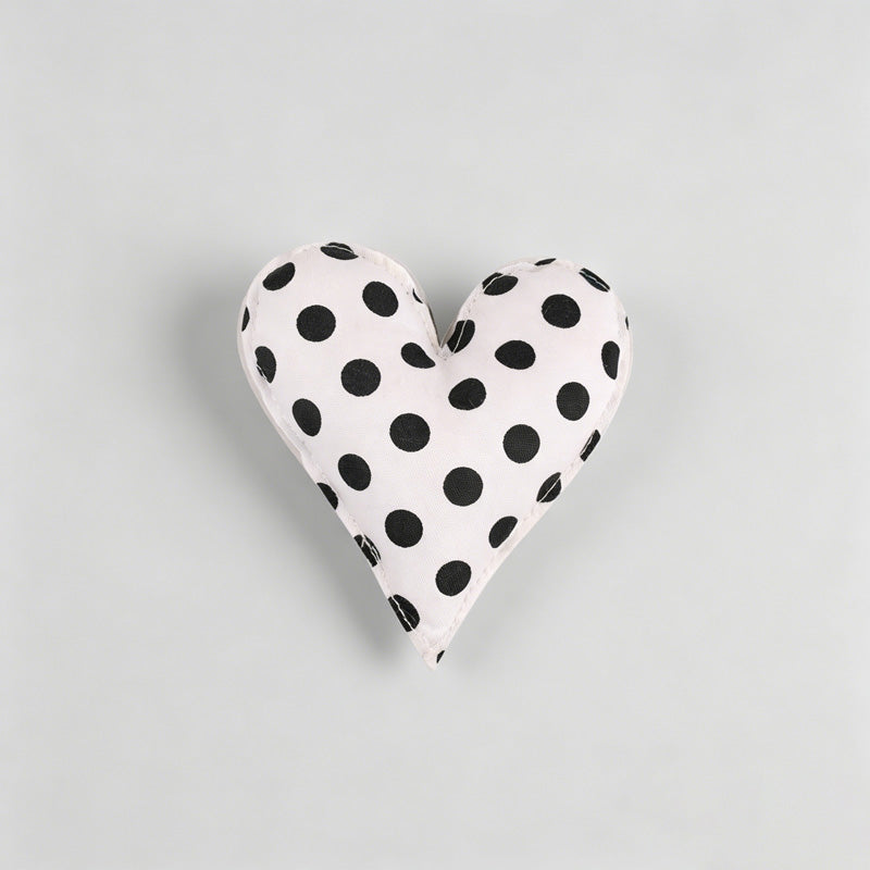 Plaid Dot Print Stuffed Heart Ornament