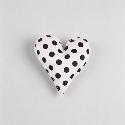 Plaid Dot Print Stuffed Heart Ornament