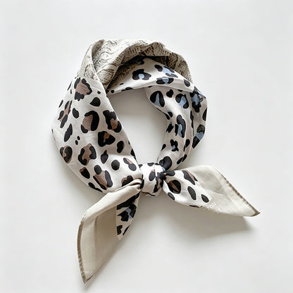 Leopard Print Square Bandana Scarf