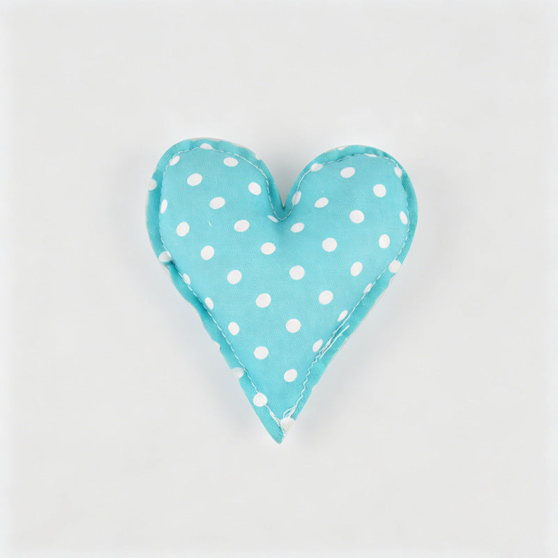 Plaid Dot Print Stuffed Heart Ornament