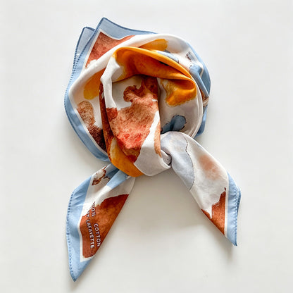 Wave Water Print Square Bandana Scarf