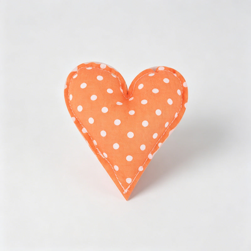 Plaid Dot Print Stuffed Heart Ornament
