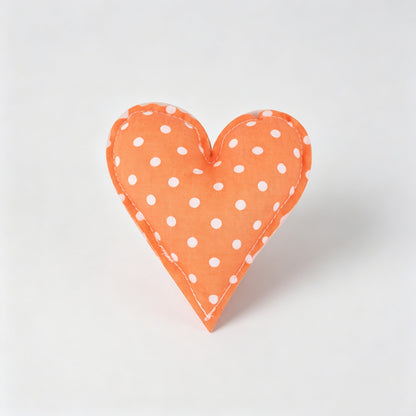 Plaid Dot Print Stuffed Heart Ornament