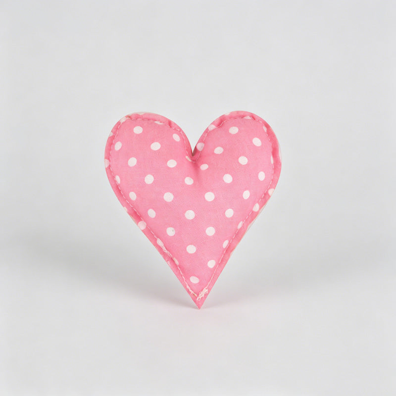 Plaid Dot Print Stuffed Heart Ornament