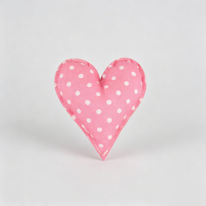 Plaid Dot Print Stuffed Heart Ornament
