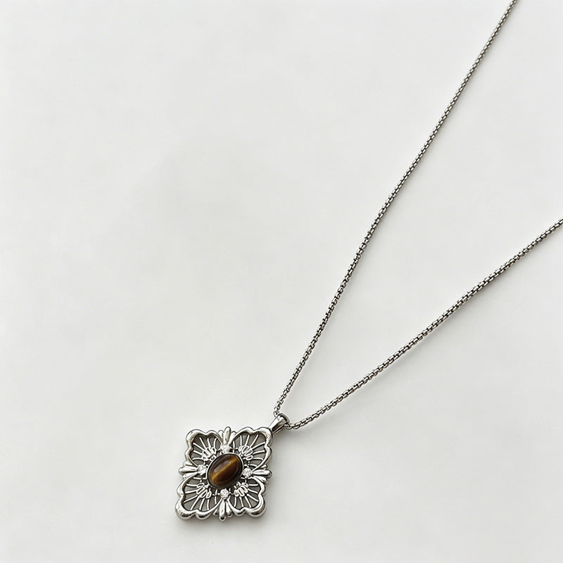 Geometric Modern Hollow Rhombus Copper Necklace
