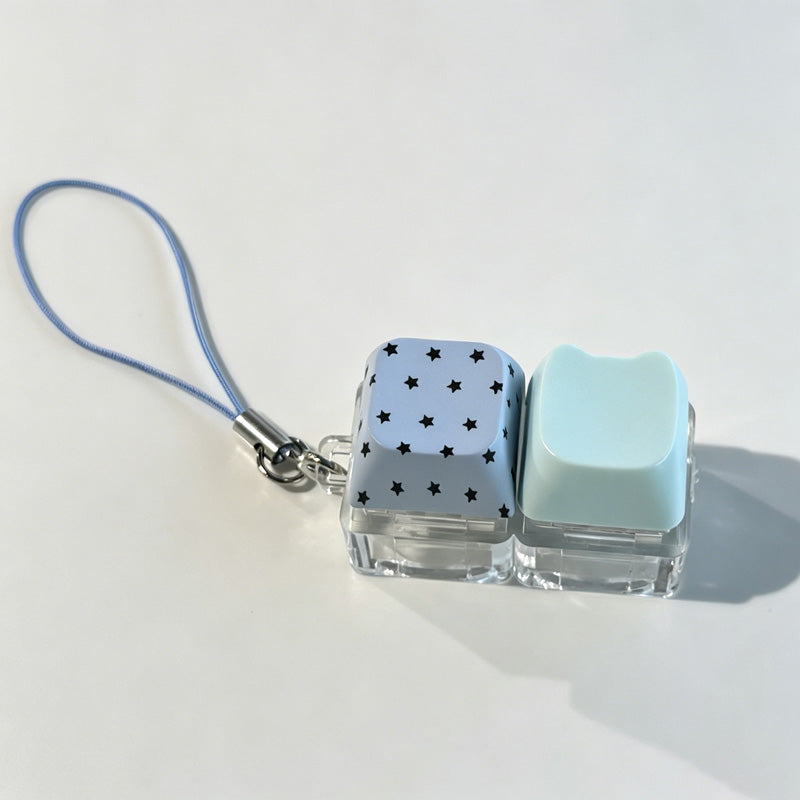 Two-Key Polka Dot Keychain