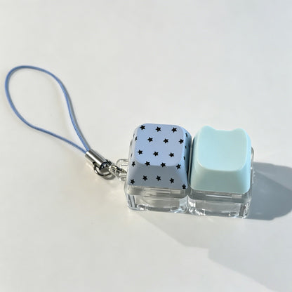 Two-Key Polka Dot Keychain