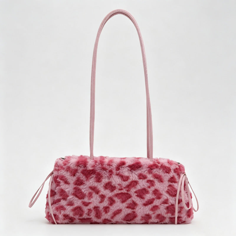 Leopard Plush Shoulder Bag