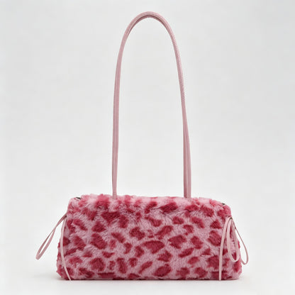 Leopard Plush Shoulder Bag
