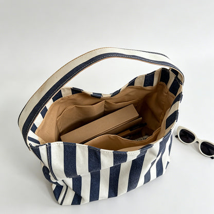 Stripe Drawstring Shoulder Bag